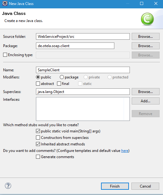 Erstellung Client Class